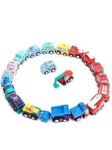 Mini Toy Car Set, Construction/Fire/City Service Car (Random Color), With Storage Box, Birthday/Christmas Gift For Boys & Girls - Multicolor - View 9