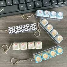 1pc Cute Cartoon Keycap Stress Relief Fidget Keychain ASMR Clicky Button Pressure Release Toy Miniature Mechanical Keyboard Pendant Bag Charm Anxiety Relief Sensory Gadget Backpack Accessory Gift For Girls And Teens - Multicolor - View 1