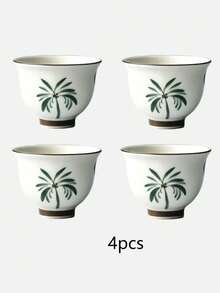 1/2/4/6 piezas Tazas de té de cerámica pintadas a mano, tazas de té vintage para el hogar y los invitados, tazas de té Kung Fu, tazas de té negro, tazas de agua, tazas de espresso, tazas de regalo, adecuadas para uso diario, reuniones, fiestas - Multicolor - Ver 10