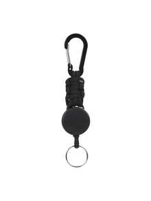 1pc Outdoor Retractable Buckle, Paracord Braided Retractable Easy-Pull Buckle, Camping Hiking Anti-Loss Buckle, Automatic Retractable Keychain - Multicolor - View 8