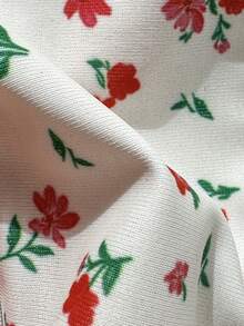 女款比基尼泳衣套裝，復古花卉與波點休閒時尚紅色夏季度假海灘 - 紅色 - 查看 11