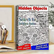 1pc Meditation Art Coloring Search & Puzzle Solving 2-In-1 Activity Book, A5 Spiral Bound, Brain Training & Stress Relief Gift For Adults And Seniors - Multicolor - View 4