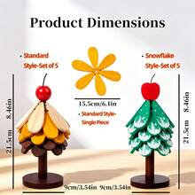 Christmas Tree Snowflake Heat-Resistant Insulation Mat, Modern Home Decor Ornament, Suitable For Christmas, Parties And Daily Home Use - Wooden Tree Trivet - View 5