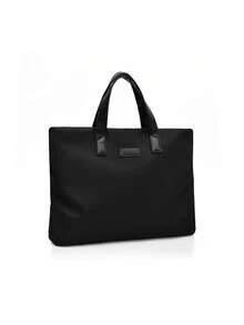 1 buah Tas Kerja Minimalis Pria, Tas Laptop Multi-Kompartemen Kapasitas Besar, Tas Tangan Komuter Pria Ringan dari Kain Oxford - Hitam - View 8