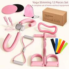 Fitness Yoga Set Stretching Training Band Resistance Band, Elastic Squat Resistance Band For Butt Lift, Multi-Function Foot Pedal Resistance Trainer For Sit-Ups, Elastic Rope Yoga Fitness Equipment - A - View 1