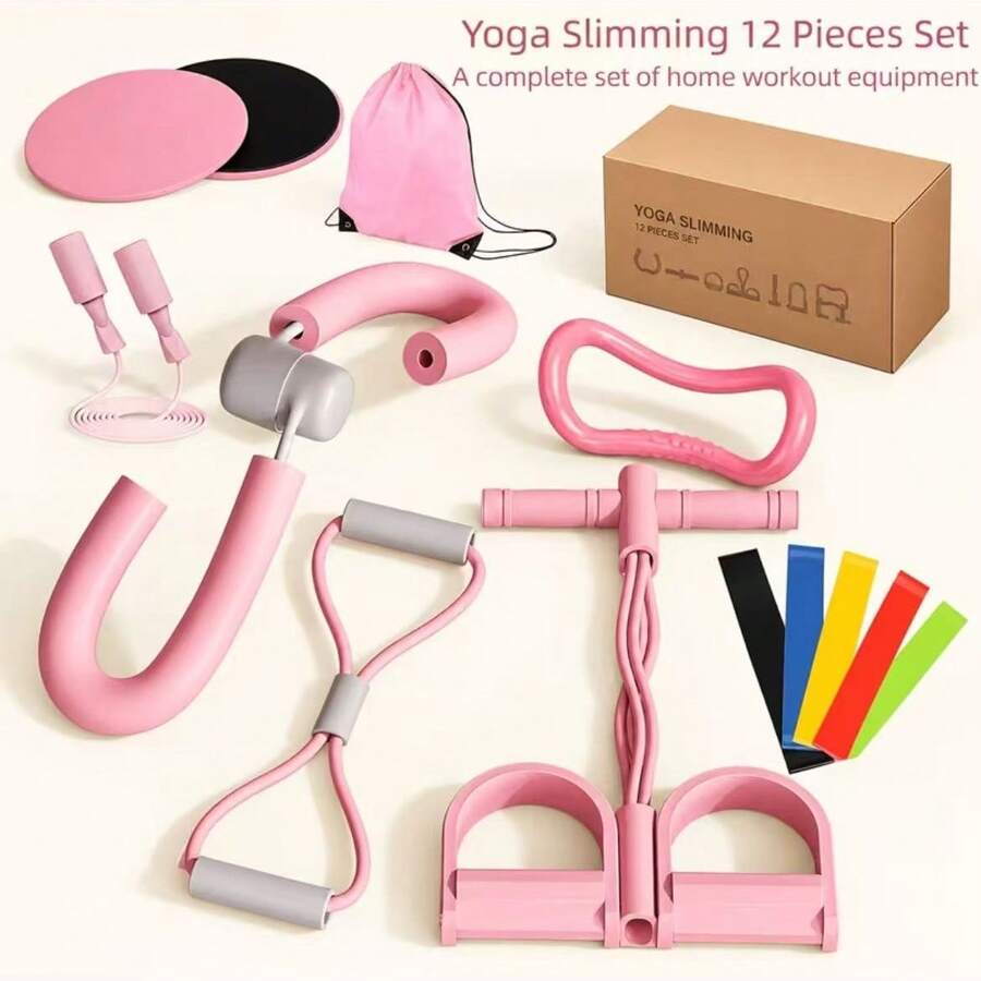 Fitness Yoga Set Stretching Training Band Resistance Band, Elastic Squat Resistance Band For Butt Lift, Multi-Function Foot Pedal Resistance Trainer For Sit-Ups, Elastic Rope Yoga Fitness Equipment - A - View 1