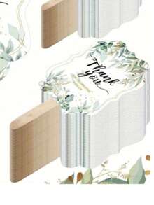 40/30/20/10pcs Elegant Wedding Wooden Fan Set, Bridal Gift, With Wooden Handle, Modern Floral Pattern Design, Wedding Supplies, Suitable For Bridal Party, Dance Props, Anniversary Gifts, Wedding Decor, Guest Wedding Favors, Wedding Floral Paper Fan Gifts (No Bowknot) - Multicolor - View 11