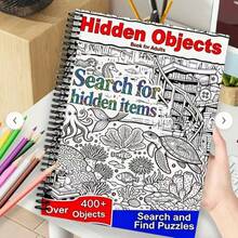 1pc Meditation Art Coloring Search & Puzzle Solving 2-In-1 Activity Book, A5 Spiral Bound, Brain Training & Stress Relief Gift For Adults And Seniors - Multicolor - View 7