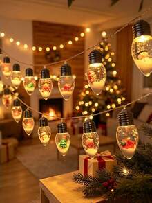 Rangkaian lampu Natal dengan ujung runcing untuk membuat permohonan, ditenagai oleh kotak baterai, sempurna untuk menambah suasana Natal yang meriah. Anda dapat menggunakannya untuk menghias pohon Natal, rumah, kamar, atau halaman Anda. - Untaian lampu runcing - View 3