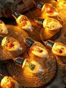 Rangkaian lampu Natal dengan ujung runcing untuk membuat permohonan, ditenagai oleh kotak baterai, sempurna untuk menambah suasana Natal yang meriah. Anda dapat menggunakannya untuk menghias pohon Natal, rumah, kamar, atau halaman Anda. - Untaian lampu runcing - View 2