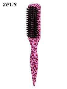 Leopard Print Edge Control Brush, Professional Hair Comb, Suitable For Smooth Ponytails And Buns, Pointed Tail Styling Tool, Suitable For Flyaways And Hair Wax Sideburns - Multicolor - View 26