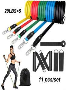 11pcs Resistance Bands Set, Muscle Strengthening Home Gym Chest Workout Equipment, Suitable For Both Men And Women - Multicolor - View 5