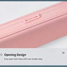 1pc Macaron Color Pencil Case,Ins Aesthetic Frosted PP Pencil Box,Multi‑Compartment Large Capacity Stationery Storage Box For Student Back To School Supplies - Single Piece - View 6