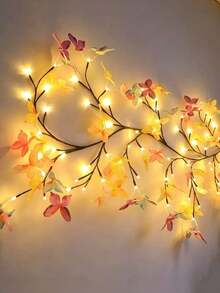 1 Set Butterfly LED Branch Wall Lamp, LED Butterfly Willow Branch String Lights, USB Powered, 8 Lighting Modes, Beautiful Romantic DIY Decoration, Suitable For Party, Holiday, Housewarming Gift - Yellow Blue Purple Butterfly - View 6