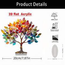 1pc Tree Of Life 2D Acrylic Desktop Decor Ornament, Waterproof & Wear-Resistant, Bohemian Style, Suitable For Home And Living Room Holiday Decoration, Great Gift - Ornament - View 7