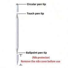 3-In-1 Touchscreen Stylus Pen, High Precision And High Sensitivity, Compatible With All Tablets, All Phones, All Touchscreens, Black/White 2 Colors, Gift For Friends, Battery Not Included (2/1 Pcs) - Multicolor - View 8