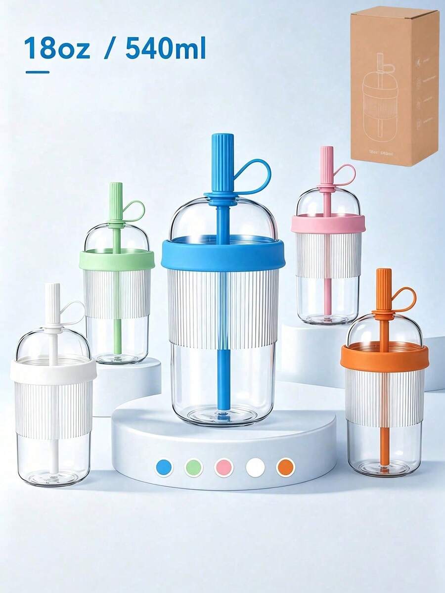 1pc 18oz/540ml Large Capacity Portable Reusable Travel Mug, Suitable For Home, Office, Outdoor Sports; Essential Travel Water Cup, Gift For Students And Adults, Practical And Stylish, Suitable For Cold And Hot Drinks