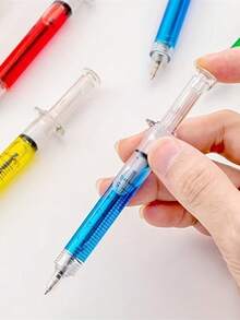 2/4/6pcs Creative Personalized Office Stationery, Syringe-Shaped Ballpoint Pens, Double-Sided Use Syringe-Shaped Ballpoint Pens - Novelty Fun Multicolor Syringe-Shaped Ballpoint Pens, Creative Gift Suitable For Nurses And Doctors, Perfect Choice For Birthdays, Parties And Nurses Day - Various - View 4