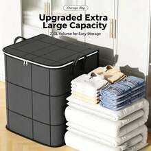 Thickened Black Mesh Storage Bag, Transparent Large Foldable Clothing And Bedding Storage Bag, Dormitory Essentials, Suitable For Blankets, Bedding, Wardrobe, Under Bed And Dorm Storage, Ideal For Moving, Laundry And Space-Saving Room Organization - Multicolor - View 2