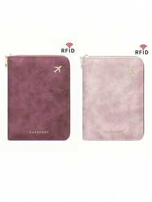 Zippered Passport Holder With ID And Credit Card Slots, Portable Foldable Storage Bag, Travel Essential Document Organizer, Fashion Design, Suitable For All Seasons, Travel Essential Accessory, Lightweight And Waterproof, Perfect For Airplane, Vacation, Summer Travel. - Multicolor - View 21