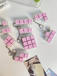 1 buah Gantungan Kunci Penghilang Stres Motif Polkadot Merah Muda Bergaya Keyboard, Mainan Ujung Jari Kreatif, Aksesori Meja, Saklar Keyboard Mekanik, Gantungan Kunci, Mainan Penghilang Stres, Liontin Tema Keyboard, Aksesori Ransel, Cocok untuk Kunci, Tas, Tempat Kartu, dan Kantong Penyimpanan - MultiWarna - View 1