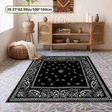1pc Halloween Black And White Pattern Printed Carpet, Home Decor Rug, Living Room Large Carpet Sofa Mat Door Mat Coffee Table Mat Bedroom Carpet Bedside Rug, Suitable For Shopping Mall Cafe And More Scenes, Multiple Sizes Available, Soft And No Shedding - 5 - View 3