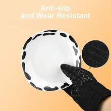 1 Pair Oven Mitts, With 2 Pot Holders, Heat Resistant - View 4