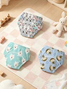 3pcs Baby Toddler Daily Replacement Potty Training Pants, Skin-Friendly Soft Washable Reusable Diaper Underwear, Comfortable Snug Fit - Multicolor - View 8