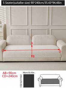 1 Stück Ganzjahres-Universal-Sofakissenbezug, moderner minimalistischer rutschfester Sofasitzbezug, maschinenwaschbar und handwaschbar, frischer modischer weicher nicht verblassender und nicht abfärbender Schlafzimmer-Dekorations-Schutzbezug, haustierfreundlich, verstellbarer Ecksofa-Bezug geeignet für Schlafzimmer, Büro, Wohnzimmer, Kombinationsmöbel, L-förmiges Sofa und 1234-Sitzer Sofa - Beige - Übersicht 14