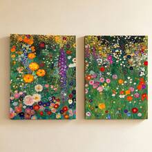 2件組 Gustav Klimt 農場花園帆布藝術牆面海報，有框 + 無框房間裝飾，Klimt 海報套裝，Klimt 花卉，牆面藝術印刷，Gustav Klimt 牆面裝飾，居家牆面裝飾，客廳裝飾，臥室裝飾 - 2pcs - 查看 2