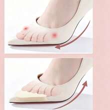6pcs Half Size Toe Filler Cushion High Heel Insoles For Women, Ultra Soft Front Foot Pain Relief Toe Protection Anti-Friction Forefoot Pads - Beige - View 3