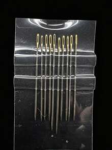 10pcs Gold/Silver Tail Handmade Sewing Needle Set, Stainless Steel Easy-Thread Sewing Needles, Metal Polished Smooth Surface, Large Eye Hand Sewing Needles, Suitable For Thick And Thin Sewing Thread, Home Sewing, Embroidery, Fabric DIY, Handmade Gift Making, Clothing Repair, Sewing Craft Enthusiasts Daily Hand Tool - Hand Sewing Needle Set - View 6