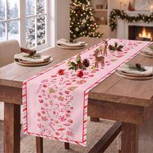 1pc Christmas Candy Print Table Runner, Suitable For Holiday, Party, Birthday, Dinner, Restaurant Table Decor, Christmas Autumn Winter Home Decor - Multicolor - View 5