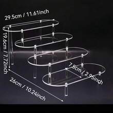 Clear Oval Acrylic Display Riser, Multi‑Level Desktop Organizer For Perfume, Makeup, Jewelry, Vanity Table Decor - Clear - View 9