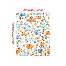 1pc Watercolor Pumpkin Autumn Leaves Digital Print Flannel Blanket - Modern Style, Cartoon Theme, Soft Polyester Knitted Fabric, Comfortable For All Seasons, Multi-Purpose, Suitable For Sofa, Bed, Travel, Camping, Chair, Gift Blanket - Multicolor - View 11