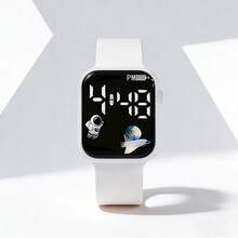 4Pcs Boys & Girls Watches, Soft Silicone Material, Minimalist Fashion Style, LED Display Electronic Watch, Astronaut Pattern, Luminous Display, Convenient And Comfortable For Daily Wear, Perfect Gift Choice For Friends (Gift Box Not Included) - Multicolor - View 6