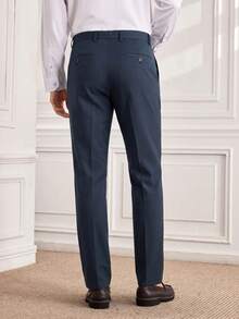 Officeau Men's Business Casual Straight Leg Dress Pants, Versatile For Daily Wear And Commuting - Dark Grey - View 2