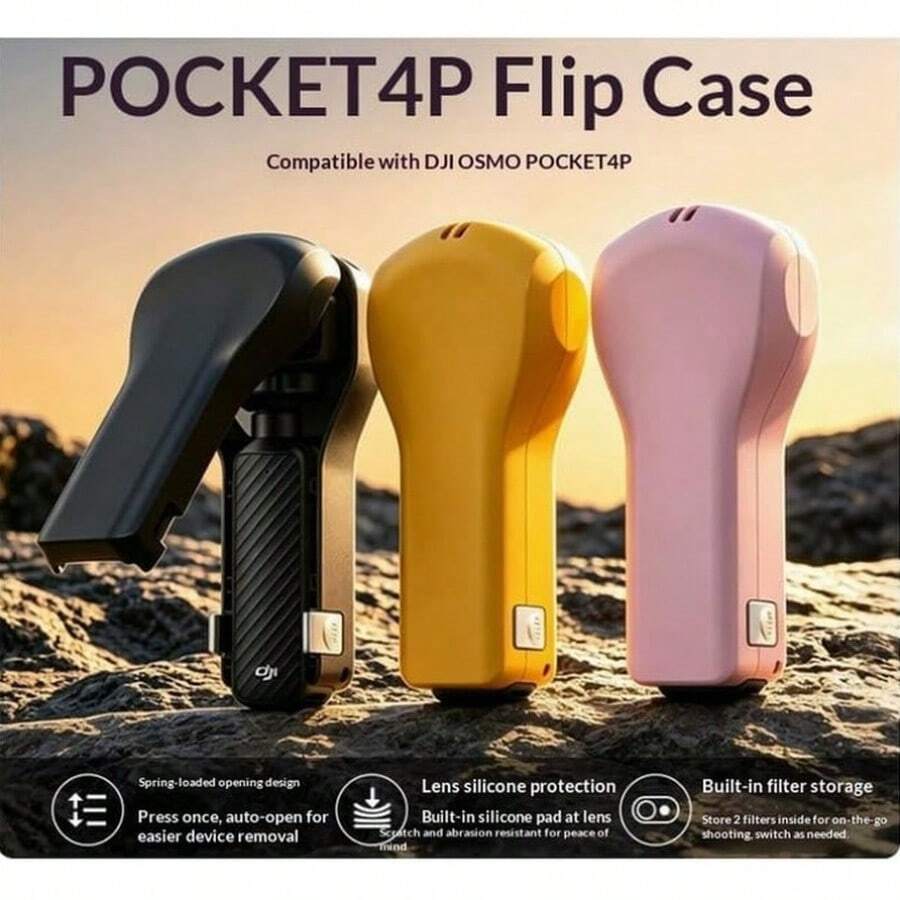 Flip-Cover Shockproof Protective Case For Osmo Pocket 4PRO (Not Compatible With Pocket 4), One-Piece Hard Shell Anti-Scratch Camera Storage Box With Secure Buckle And Anti-Loss Lanyard, Suitable For Travel And Vlog Shooting - View 1