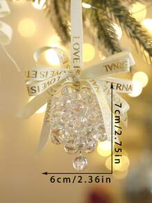 1 món đồ treo trang trí cây thông Noel đính hạt với nơ satin, phụ kiện trang trí lễ hội tinh xảo, phù hợp cho dây hoa leo, lò sưởi, phòng khách, trang trí nhà mùa đông - Kiểu 2 - Xem 15
