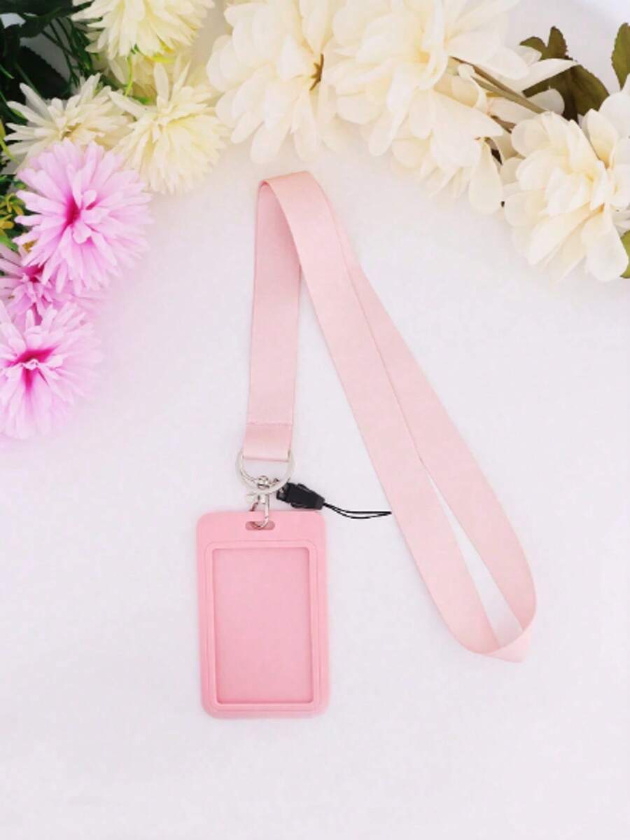 1pc Solid Color Lanyard, Suitable For ID Badge Holder, Keychain And Phone Strap, Perfect Gift For Teachers, Employees, Nurses And More - Multicolor - View 1