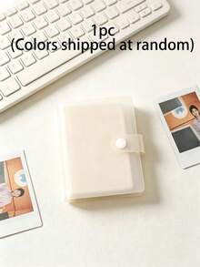 1pc/2pcs 1-Pocket Ins Style Minimalist Matte Macaron Color Snap Button Card Album, 3-Inch Idol Photo Card Portable Storage Album, Multi-Functional Storage Album, Jewelry Storage, Sticker Storage - 3-inch - View 14