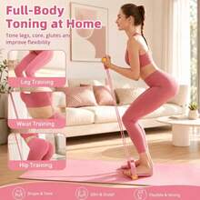 Fitness Yoga Set Stretching Training Band Resistance Band, Elastic Squat Resistance Band For Glute Lift, Multi-Functional Foot Pedal Resistance Trainer For Sit-Ups, Elastic Rope Yoga Fitness Equipment - A - View 3