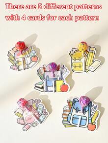 60/30/20/10 Back To School Greeting Cards And Backpack Candy Boxes, Backpack Greeting Cards, Envelopes, Back To School Gifts, Stationery, Perfect For Back To School Party, Back To School Party Decoration And Giveaways - View 18