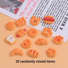20/50/100pcs Mixed Random Resin Cartoon Cookie Dessert Donut Ice Cream Afternoon Tea Series Shaped Art Jewelry - Food and Play Cookies - View 8