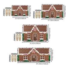GEL HUT MUN Lpc, Gingerbread House Style Christmas ThemedDoormat, Cartoon Candy Decorative Pattern EntranceMat, Non-Slip Doormat For Entryways, Soft AndAbsorbent Bathroom Anti-Slip Mat, Christmas KitchenHome Decor Rug, Suitable For Indoor And Outdoor - E - View 5