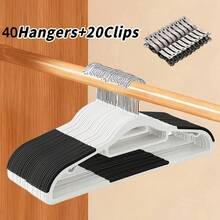 30 Gantungan Baju Anti Selip dengan Klip (10 Gantungan + 20 Klip), Rak Jemuran Kait Putar Tahan Lama, Cocok untuk Mengeringkan dan Menyimpan Pakaian, Penggunaan di Kamar Tidur, Kamar Mandi, dan Rumah, Tersedia Berbagai Ukuran - View 6
