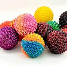 Portable Compact Spiky Massage Stress Ball, Gradient Color 3D Textured Squeeze Toy, Sensory Stimulation Anxiety Relief, Focus Hand Exercise Toy, Suitable For Office And School Use - Multicolor - View 3