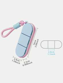 2/1 buah Kotak Obat Anyaman Portabel Warna Dopamin 3 Kompartemen, Dengan Cincin Segel, Tahan Air dan Tahan Lembap, Desain Kompartemen Terpisah, Cocok Untuk Membawa Suplemen Kesehatan dan Vitamin - View 7