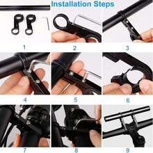 Bicycle Double Handlebar Extender, (10/20/30 Cm) Aluminum Alloy Extra Long Bracket Accessory, Suitable For Bicycle Mount, Extension Bar, Headlight, Light, Phone Holder, Fits 31.8mm/25.4mm Diameter - A - View 4