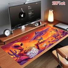 1 X Mouse Pad (Alien Desert & UFO Design) – Durable, Extra-Large, Non-Slip Rubber Desk Mat; Versatile Rectangular Gaming & Office Keyboard Pad; Perfect Holiday Gift - Mouse Pad - View 2